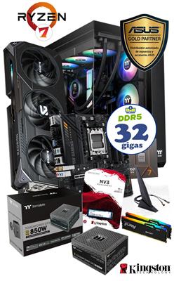 PC AMD GAMER RYZEN 7 8700F 32GB DDR5 RGB 1TB A620M